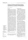 Analysis of Pediatric Dermatology Inpatient Consultations in a Pediatric Teaching Hospital