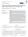 Quality Issues Identified in Systematic Reviews on Platelet-Rich Plasma Therapy for Pattern Hair Loss—A Method Study