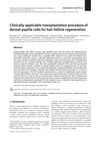 Clinically Applicable Transplantation Procedure of Dermal Papilla Cells for Hair Follicle Regeneration