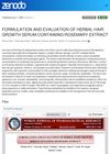 Formulation and Evaluation of Herbal Hair Growth Serum Containing Rosemary Extract