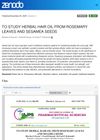To Study Herbal Hair Oil From Rosemary Leaves And Sesame Seeds