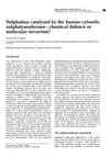 Sulphation Catalyzed by the Human Cytosolic Sulphotransferases: Chemical Defense or Molecular Terrorism?