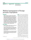 Medical Management of Benign Prostatic Hyperplasia