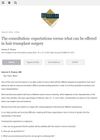The Consultation: Expectations Versus What Can Be Offered in Hair Transplant Surgery
