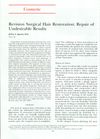 Revision Surgical Hair Restoration: Repair of Undesirable Results
