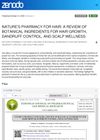 Nature's Pharmacy for Hair: A Review of Botanical Ingredients for Hair Growth, Dandruff Control, and Scalp Wellness