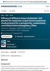 Efficacy of Different Doses of Platelet-Rich Plasma for Moderate Carpal Tunnel Syndrome: Study Protocol for a Prospective, Randomized, Controlled Trial in Guangzhou, China