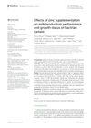 Effects of Zinc Supplementation on Milk Production Performance and Growth Status of Bactrian Camels