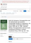 Presupposition and the Delimitation of Semantics