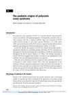 The Pediatric Origins of Polycystic Ovary Syndrome