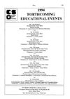 1994 Forthcoming Educational Events