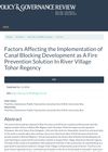 Factors Affecting the Implementation of Canal Blocking Development as a Fire Prevention Solution in River Village Tohor Regency