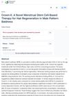 Crown-X: A Novel Menstrual Stem Cell-Based Therapy for Hair Regeneration in Male Pattern Baldness