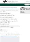 Purification and Characterization of an Immuno-Stimulatory Compound from the Water Extract of Royoporus Badius (Pers.) A.B. De.