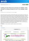 Formulation and Evaluation of Herbal Hair Growth Stimulating Activity of Herbal Hair Oil