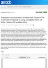 Preparation and Evaluation of Herbal Hair Cream in the Treatment of Alopecia Using Jamalgota, Neem Oil, Amla, Hibiscus Oil, and Aloe Vera