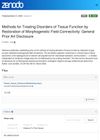 Methods for Treating Disorders of Tissue Function by Restoration of Morphogenetic Field Connectivity: General Prior Art Disclosure