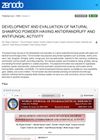Development and Evaluation of Natural Shampoo Powder with Antidandruff and Antifungal Activity