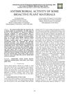 Antimicrobial Activity of Some Bioactive Plant Materials