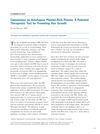 Commentary on Autologous Platelet-Rich Plasma: A Potential Therapeutic Tool for Promoting Hair Growth