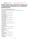 FASCE: Benefit of Spironolactone for Treating Acne in Adult Females - Study Protocol for a Randomized Double-Blind Trial