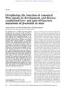 Deciphering the Function of Canonical Wnt Signals in Development and Disease: Conditional Loss- and Gain-of-Function Mutations of β-Catenin in Mice