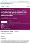 Progress in Research on the Effects of Platelet-Rich Plasma Ovarian Injection on Early Ovarian Reserve Dysfunction and Premature Ovarian Insufficiency