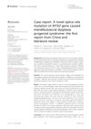 Case Report: A Novel Splice-Site Mutation of MTX2 Gene Caused Mandibuloacral Dysplasia Progeroid Syndrome: The First Report from China and Literature Review