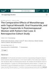 Comparative Effects of Monotherapy with Topical Minoxidil, Oral Finasteride, and Topical Finasteride in Postmenopausal Women with Pattern Hair Loss: A Retrospective Cohort Study