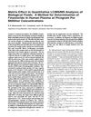 Matrix Effect in Quantitative LC/MS/MS Analyses of Biological Fluids: A Method for Determination of Finasteride in Human Plasma at Picogram Per Milliliter Concentrations