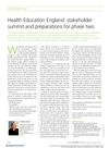 Health Education England: Stakeholder Summit and Preparations for Phase Two