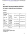 High-Throughput Phenotyping Methods for Quantifying Hair Fiber Morphology