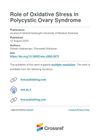 Role of Oxidative Stress in Polycystic Ovary Syndrome