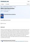 Platelet-Rich Plasma in Hair Restoration