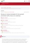 Review on Natural Remedies for Hair Growth Promotion with a Focus on Rosemary