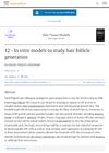 In Vitro Models to Study Hair Follicle Generation