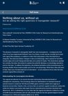 Nothing About Us, Without Us: Are We Asking the Right Questions in Transgender Research?