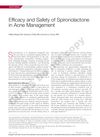 Efficacy and Safety of Spironolactone in Acne Management