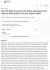 Red LED Light Promotes Hair Follicle Development to Improve Fiber Quality in Su Line Angora Rabbit