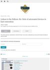 Letters to the Editors: Role of Automated Devices in Hair Restoration