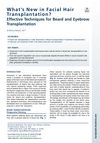 What’s New in Facial Hair Transplantation?