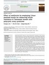 Effect of Metformin Using 2-Hour Postload Insulin for Measuring Insulin Resistance in Taiwanese Women with Polycystic Ovary Syndrome