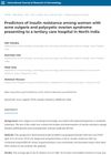 Predictors of Insulin Resistance Among Women With Acne Vulgaris and Polycystic Ovarian Syndrome Presenting to a Tertiary Care Hospital in North India