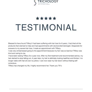 I’m so grateful for every client who trusts me with their hair loss journey - and even more grateful