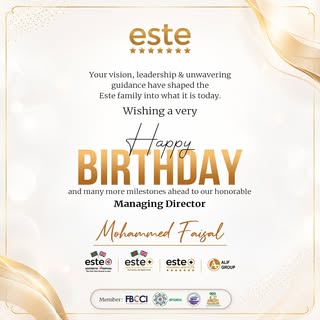 Warmest birthday wishes to Mohamad Faisal, Managing Director of Este Bangladesh! 🎉
Wishing you good