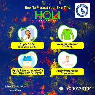 Holi skin and hair care tips #holi #holifestival #holiskincaretips #srimukhiskinhairlaserclinic #sri