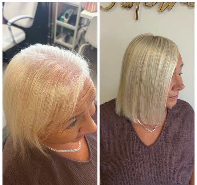 Small changes make a big difference 🫶🏻 

Our clients hair was thinning on top and wasn’t able to g