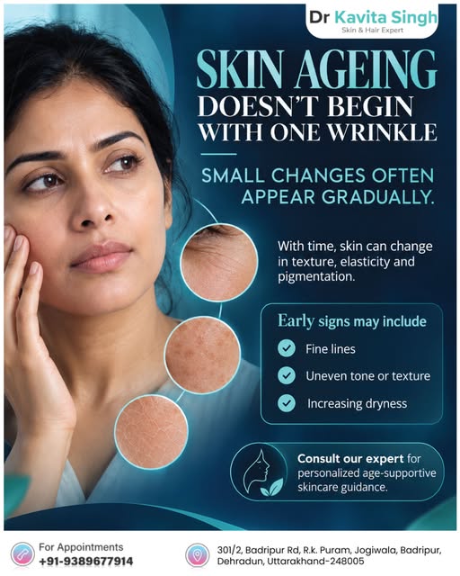 Skin ageing gradually affects texture, tone, elasticity and moisture, with care individualized to sk