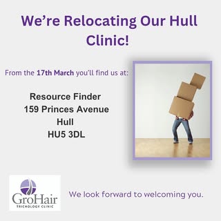 New digs coming soon!
#newlocation #hairlossclinic #trichologyhull #grohairtrichology