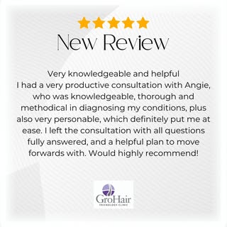 Grateful for such lovely feedback 🙏
#happypatient #patient feedback #trichology #happytrichologist 